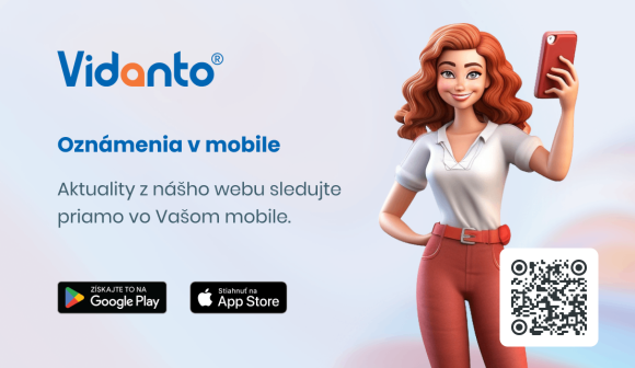 Aktuálne oznamy do mobilu v aplikácii Vidanto